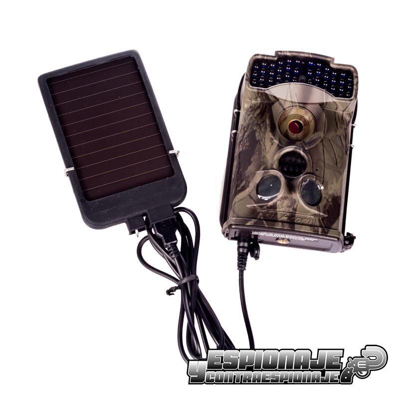 Batería solar recargable para cámaras caza