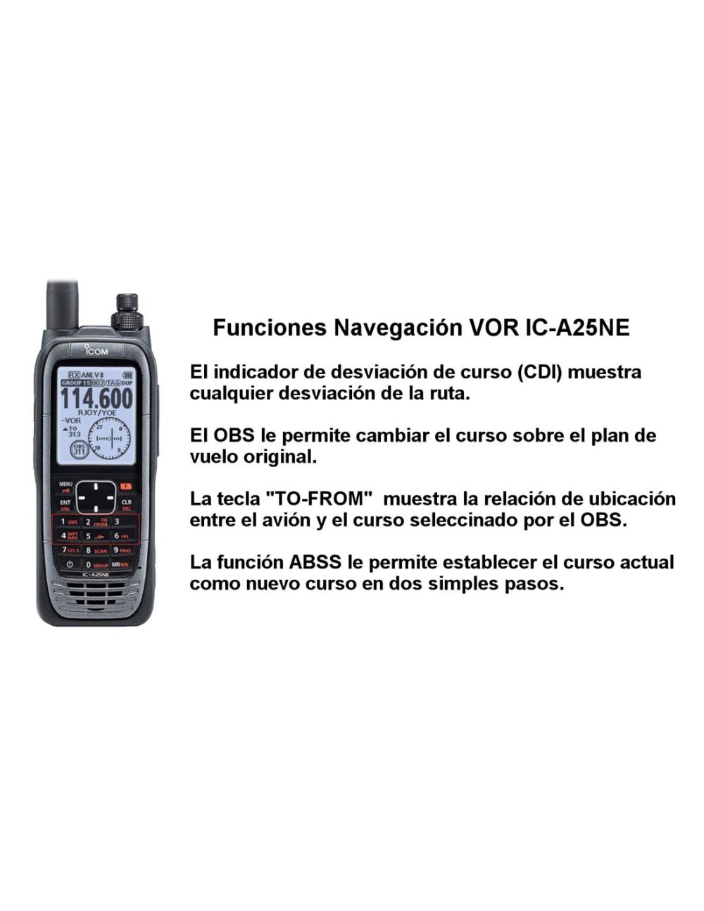 walkie talkie Icom IC-A25NE banda aérea VHF